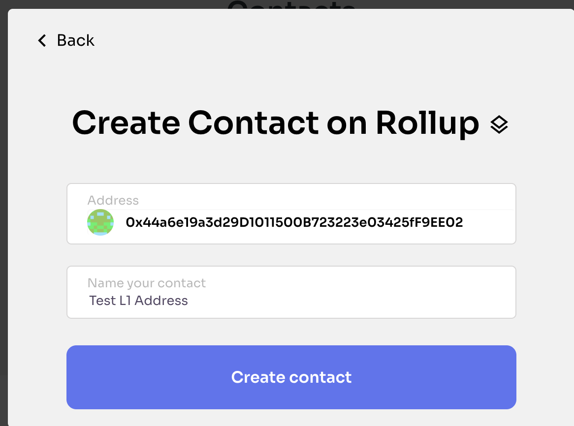 Create contact on Rollup